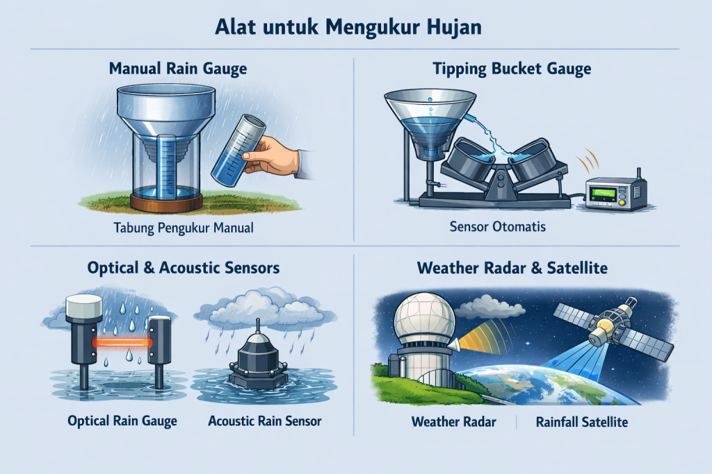 alat untuk mengukur meteorologi hujan