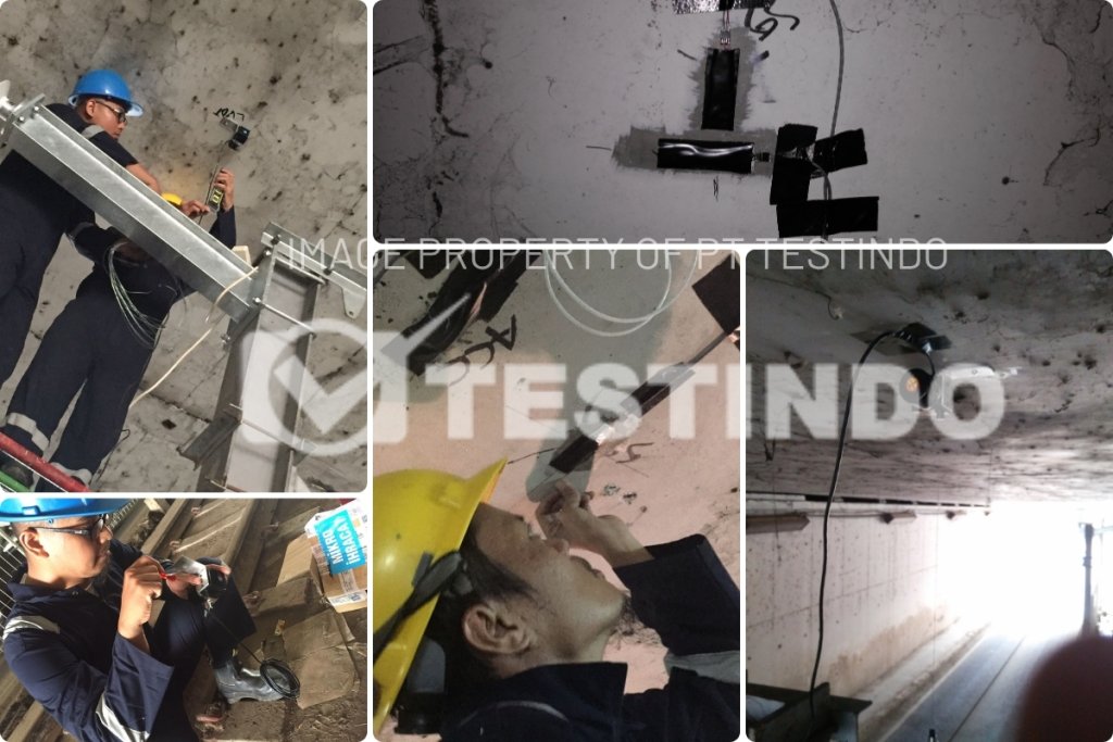 pemasangan sensor loading test