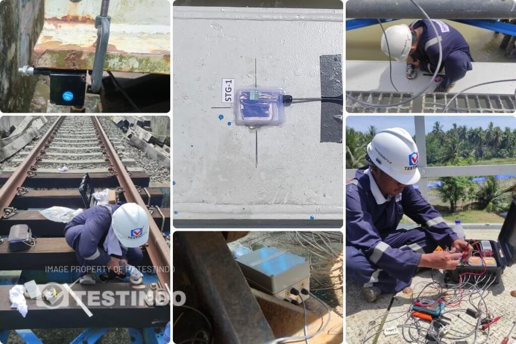 pemasangan sensor loading test